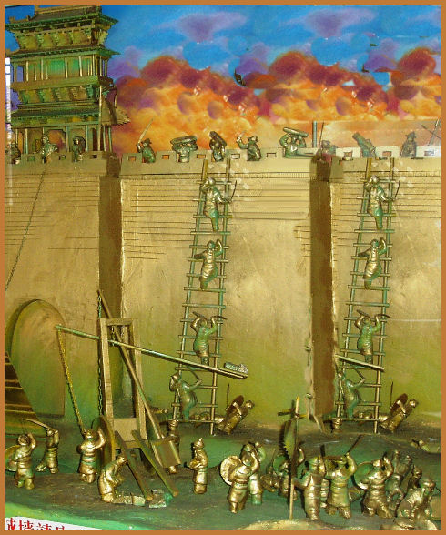 Han army attacking city walls, Pingyao, Court House Museum diorama