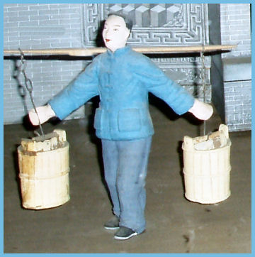 Qin watercarrier, diorama at Qiao family compound