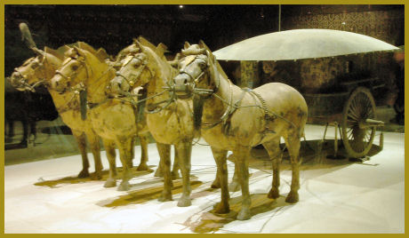 Emperor's closed in carriage with driver. Terracotta Warrior Museum
