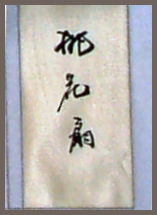 Characters written on silk, part of a modern scroll