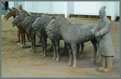 Clay horses and drivers from Shi Huangdi's mausoleum